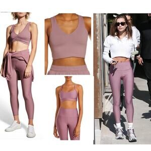 Alo Yoga Woodrose Airlift 7/8 Leggings Intrigue Wild Thing Real Bra Tank XS Set